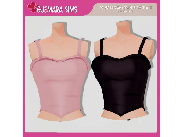 Maxis Match Valentine's Day Coquette Top by Guemara - The Sims 4 Custom Content