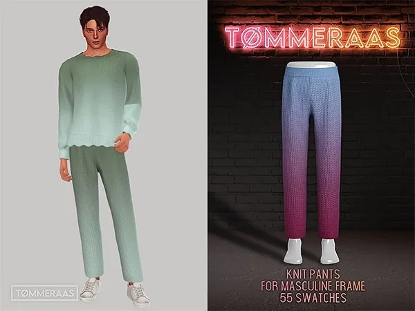Mix Tu00d8MMERAAS Knit Pants for Masculine Frame - The Sims 4 Custom Content