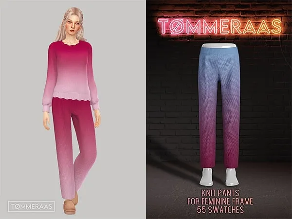 Mix TØMMERAAS Knit Pants for Feminine Frame by tommeraas - The Sims 4 Custom Content