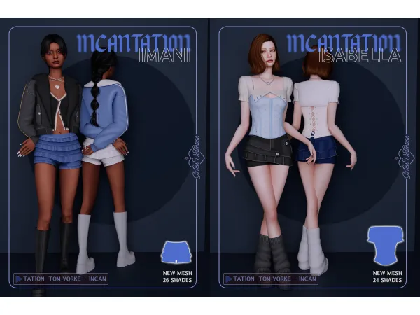 Maxis Match Imani Shorts Isabella Top by MissValentine - The Sims 4 Custom Content