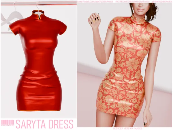 Alpha Saryta Dress - The Sims 4 Custom Content