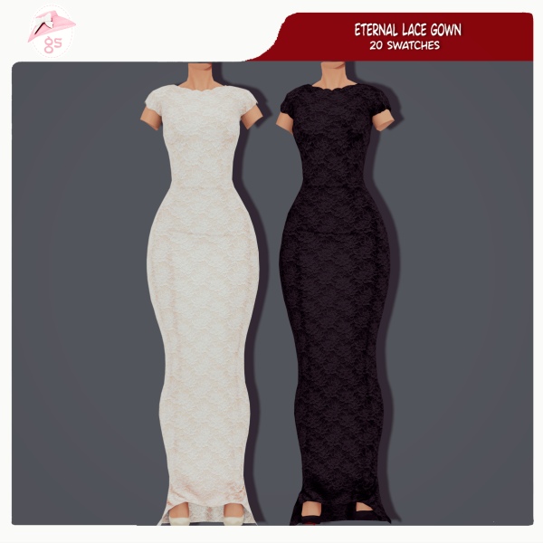 Maxis Match Eternal Lace Gown by simsfinds - The Sims 4 Custom Content