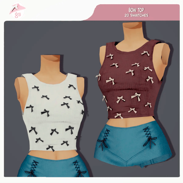Maxis Match Bow Top by simsfinds - The Sims 4 Custom Content