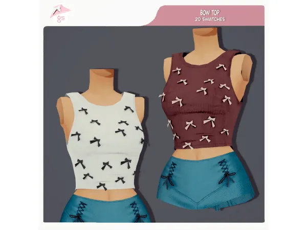 Maxis Match Bow Top by Guemara - The Sims 4 Custom Content