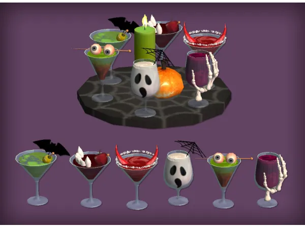jacky93sims_4to2_SS_HalloweenCocktails_Functional by simsfinds - The Sims 2 Custom Content