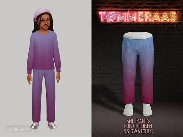 Mix TØMMERAAS Knit Pants for Kids by tommeraas - The Sims 4 Custom Content