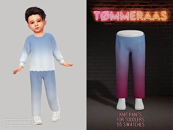 Mix Tu00d8MMERAAS Knit Pants for Toddlers - The Sims 4 Custom Content