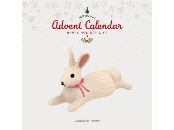 Maxis Match CUDDLE KNIT BUNNY by MOMO - The Sims 4 Custom Content