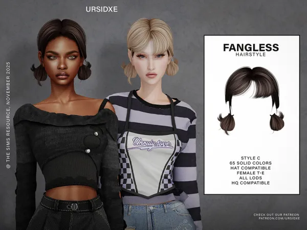 Alpha FANGLESS (Hairstyle) Style C by thesimsresource - The Sims 4 Custom Content
