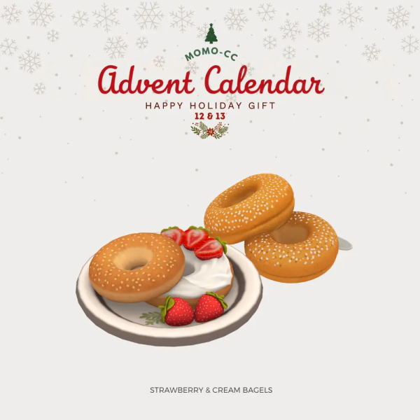 Maxis Match STRAWBERRY CREAM BAGELS by simsfinds - The Sims 4 Custom Content