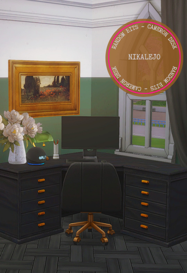 Maxis Match Random Bits Cameron Desk by simsfinds - The Sims 4 Custom Content