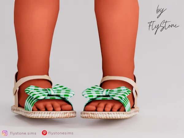 Mix Toddler Sandals With Gingham Texture by thesimsresource - The Sims 4 Custom Content