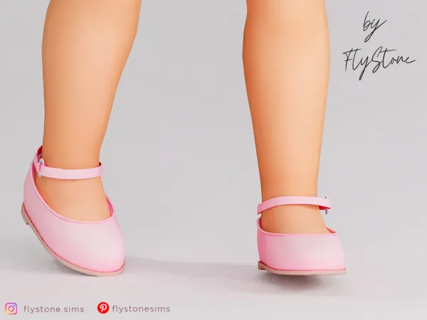 Maxis Match Toddler Glossy Ballet Flats by FlyStone - The Sims 4 Custom Content