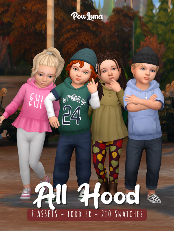 Maxis Match ALL HOOD set by simsfinds - The Sims 4 Custom Content