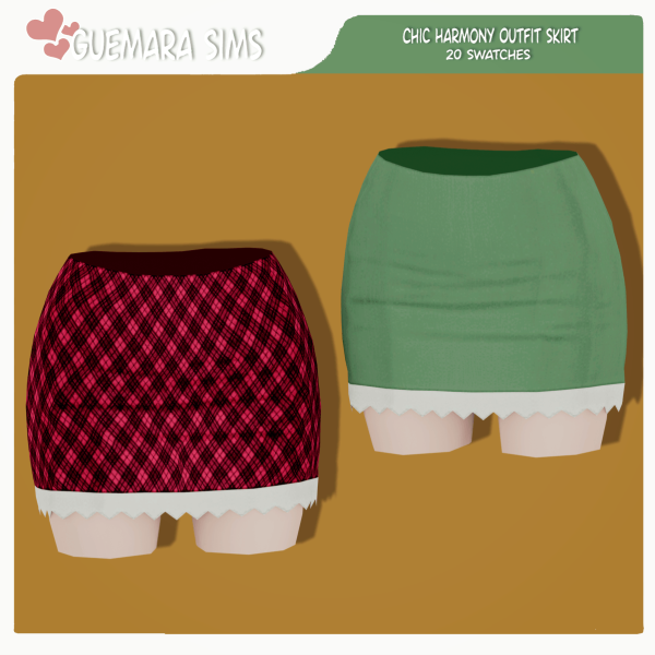 Maxis Match Chic Harmony Outfit (Skirt) by simsfinds - The Sims 4 Custom Content