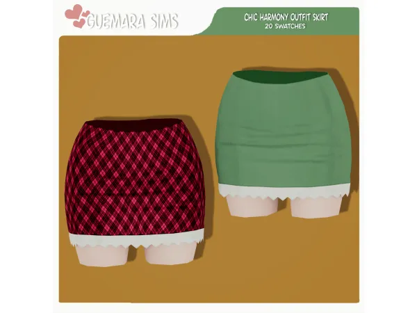 Maxis Match Chic Harmony Outfit (Skirt) by Guemara - The Sims 4 Custom Content