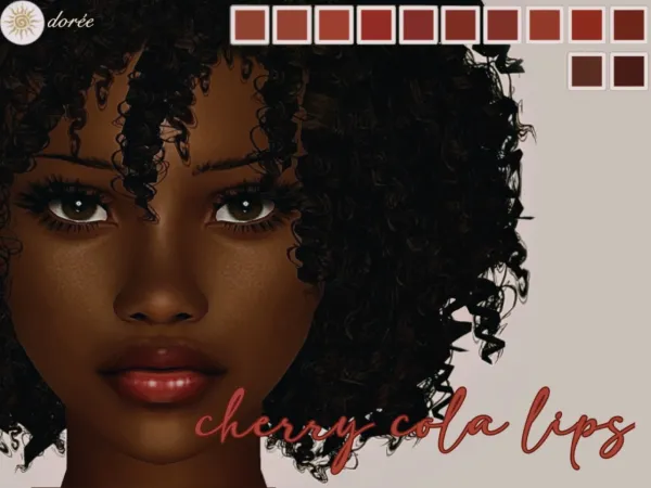 Mix cherry cola lips by doree sims - The Sims 4 Custom Content