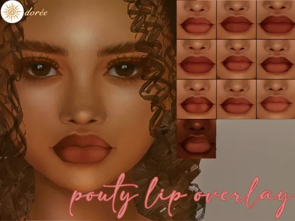 Mix pouty lip overlay by doree sims - The Sims 4 Custom Content