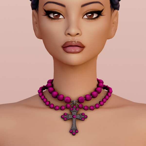 Alpha Blue Craving Cross Necklace by bluecraving - The Sims 4 Custom Content