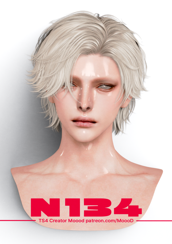 Alpha [SIMS4TS4] MoooD Hair N134 by simsfinds - The Sims 4 Custom Content