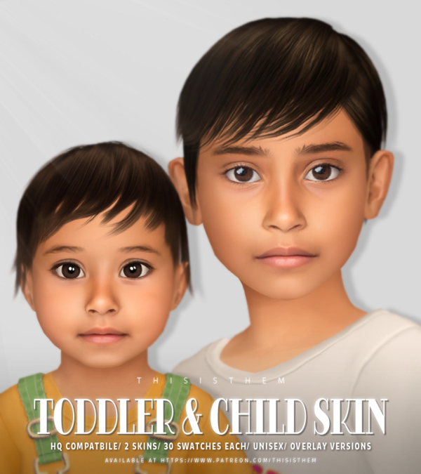 Alpha InfantToddler Skin N18 Child Skin N36 by simsfinds - The Sims 4 Custom Content