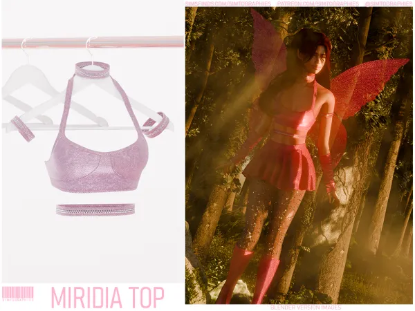 Alpha Miridia Top by simtographies - The Sims 4 Custom Content