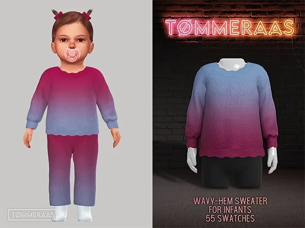 Mix TØMMERAAS Wavy Hem Sweater for Infants by tommeraas - The Sims 4 Custom Content