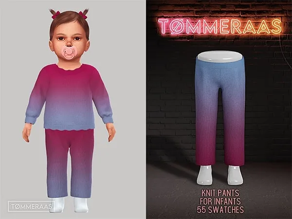 Mix Tu00d8MMERAAS Knit Pants for Infants - The Sims 4 Custom Content