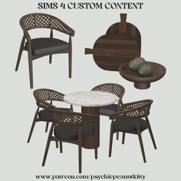 Mix Dining Room by psychicpeanutkitty - The Sims 4 Custom Content