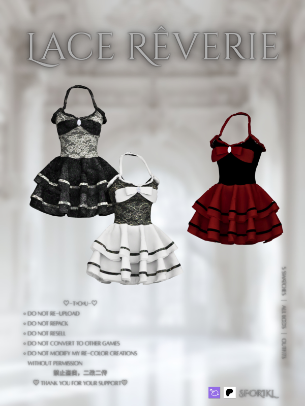 Mix Sforikl Lace Rêverie by simsfinds - The Sims 4 Custom Content