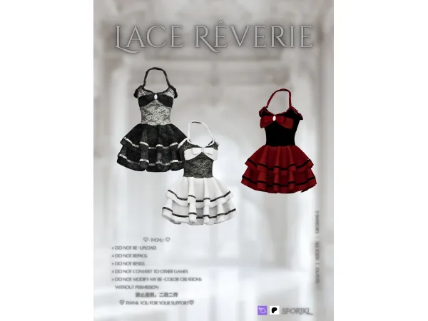 Mix u3010Sforiklu3011 Lace Ru00eaverie - The Sims 4 Custom Content
