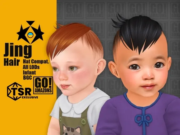 Maxis Match Jing Hair by goamazons - The Sims 4 Custom Content
