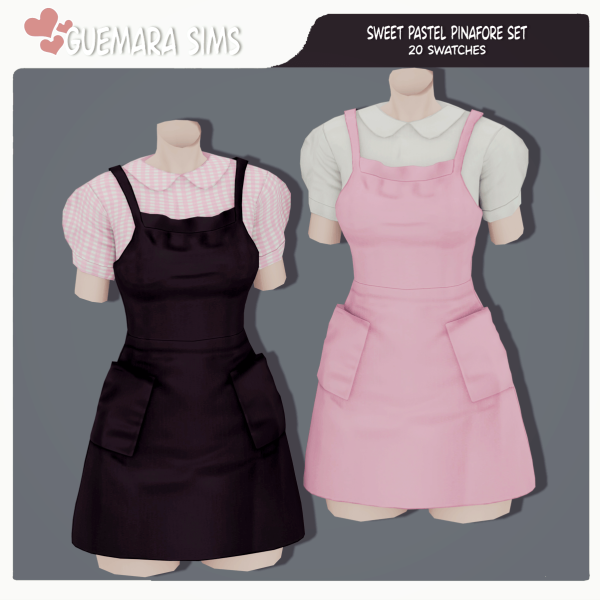 Maxis Match Sweet Pastel Pinafore Outfit by simsfinds - The Sims 4 Custom Content