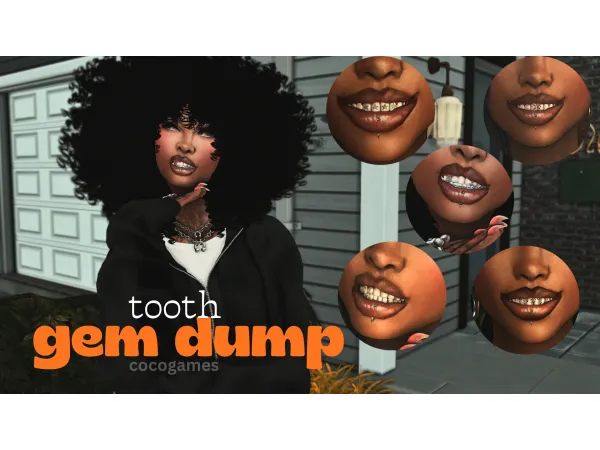 Alpha Tooth Gem Dump by simsfinds - The Sims 4 Custom Content