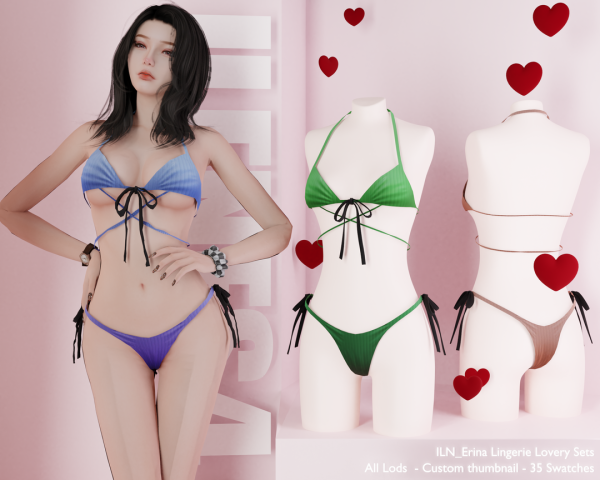 Alpha ILN Erina Lingerie by ilenes4 - The Sims 4 Custom Content