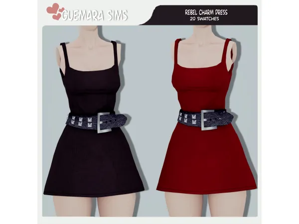 Maxis Match Rebel Charm Dress by Guemara - The Sims 4 Custom Content