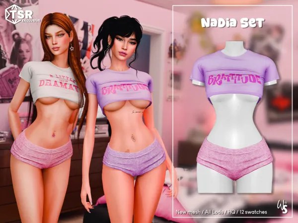 Mix Nadia Clothing Set by thesimsresource - The Sims 4 Custom Content