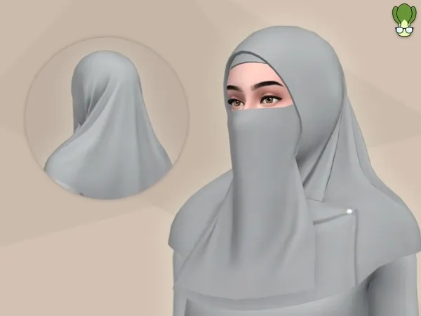 Modest Wear - Half Niqab With Shoulder Pin Square Hijab