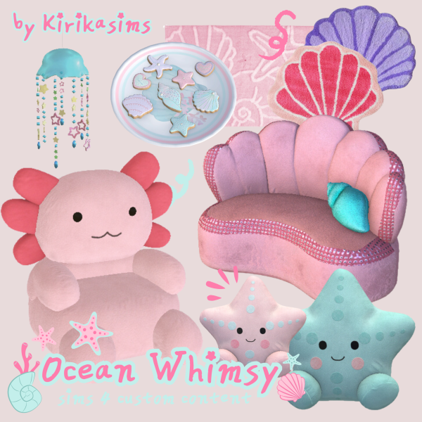 Mix Ocean Whimsy Set by simsfinds - The Sims 4 Custom Content