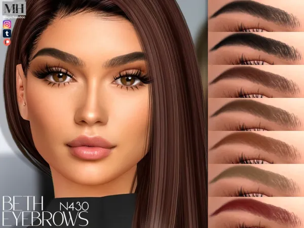 Alpha Beth Eyebrows N430 - The Sims 4 Custom Content