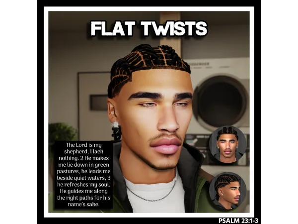 Alpha FLAT TWISTS by khadijah551 - The Sims 4 Custom Content