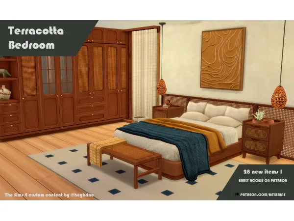 Maxis Match Terracotta Bedroom by simsfinds - The Sims 4 Custom Content