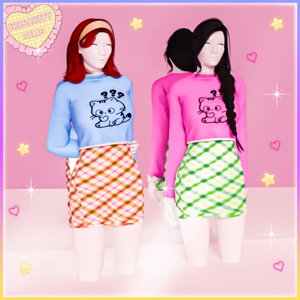 Maxis Match Dottie Dress And Blouse by irisaritysims - The Sims 4 Custom Content