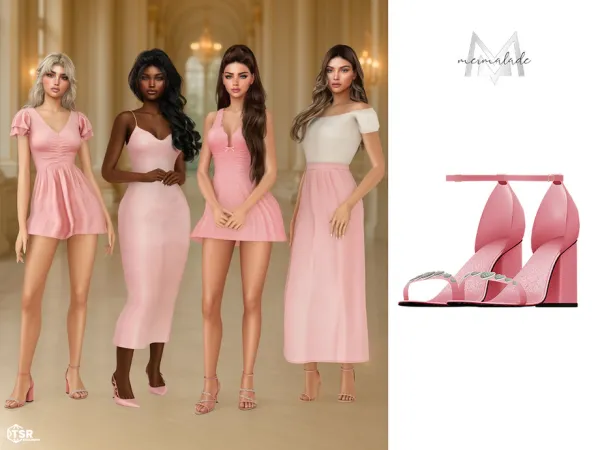Alpha Soft Girl Renaissance Collection Heartstone Heels S655 by Mermalade - The Sims 4 Custom Content