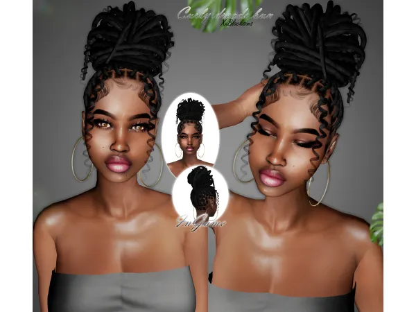 Curly Dreads Bun by XxBlacksims