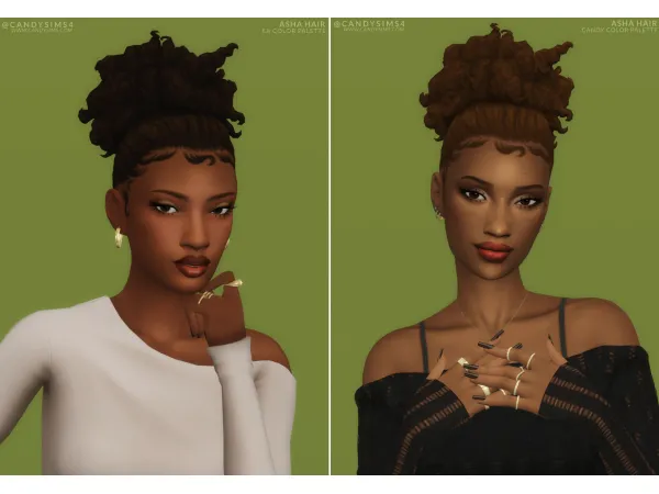 Maxis Match ASHA HAIR by simsfinds - The Sims 4 Custom Content