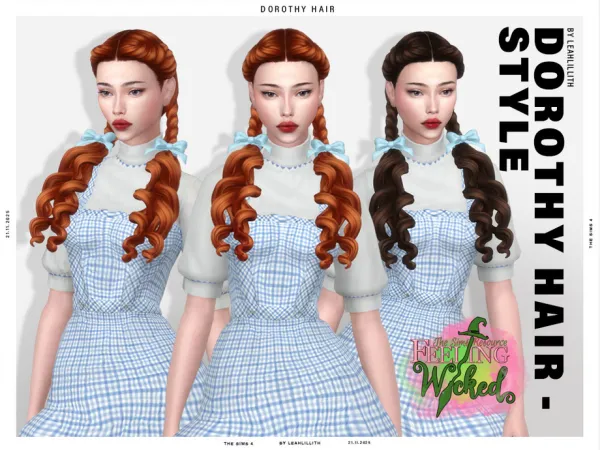 Maxis Match Feeling Wicked Dorothy Braids Hairstyle by Leah_Lillith - The Sims 4 Custom Content