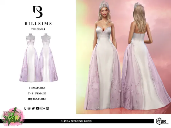 Alpha Feeling Wicked Glinda Wedding Dress by thesimsresource - The Sims 4 Custom Content