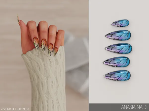 Alpha Anabia nails by overkillsimmer - The Sims 4 Custom Content