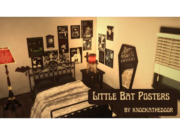Mix Little Bat Goth Posters by simsfinds - The Sims 4 Custom Content